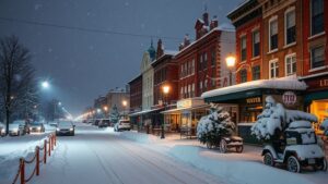 A snowy Quebec winter night