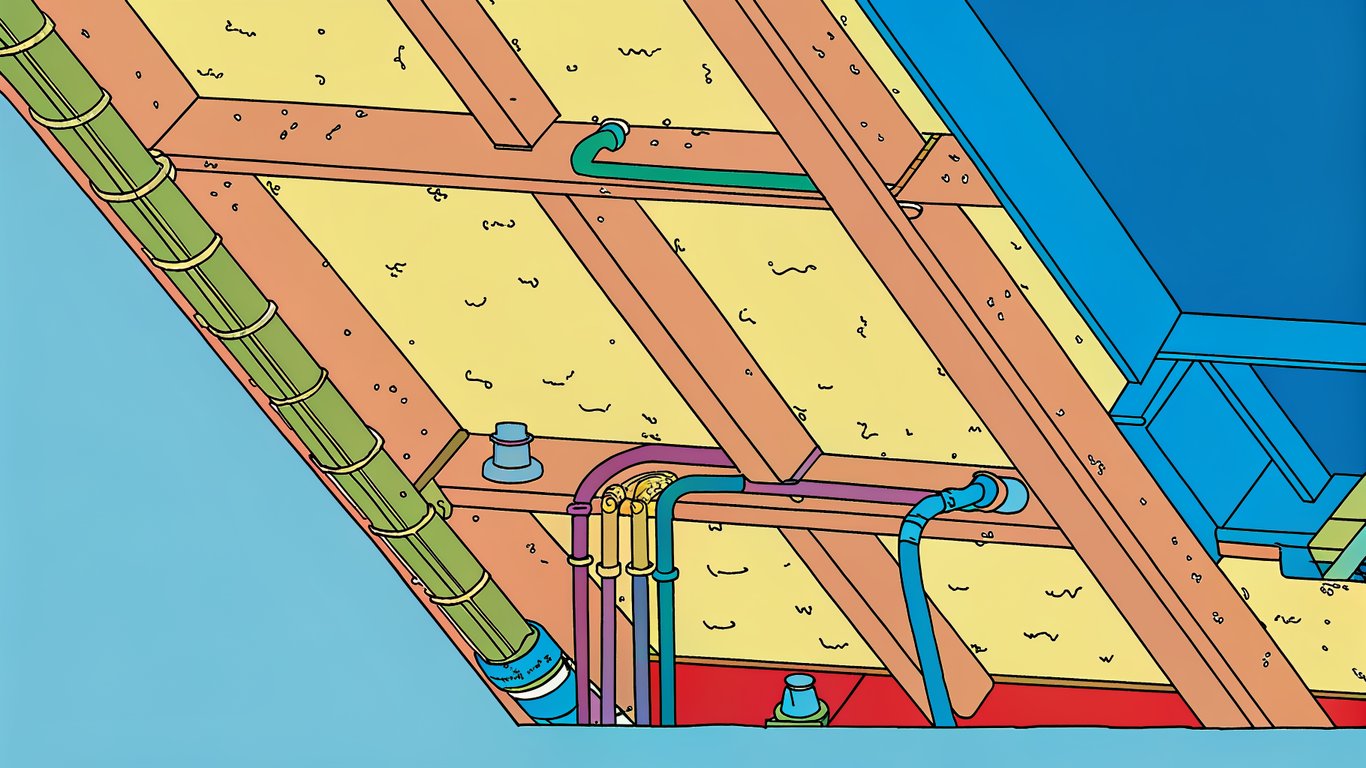 Diagram showing common attic air leak sources like top plates, pipe penetrations, and recessed lights